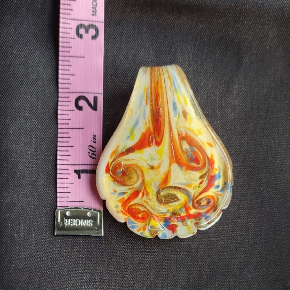 Beautiful Orange Swirl Glass Pendant - Picture 6 of 6